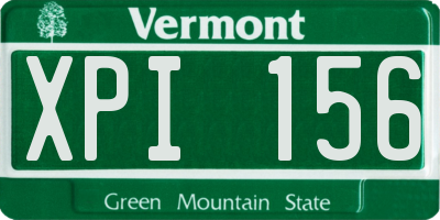 VT license plate XPI156
