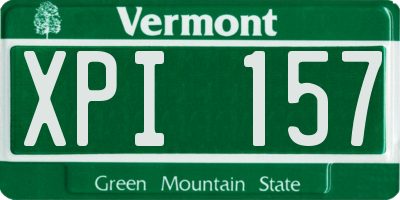 VT license plate XPI157