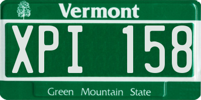 VT license plate XPI158