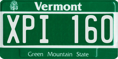 VT license plate XPI160