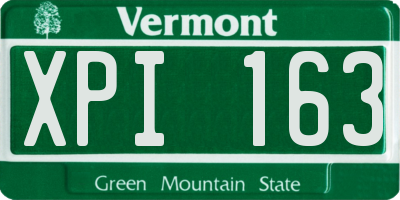 VT license plate XPI163