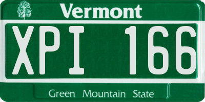 VT license plate XPI166