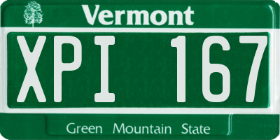 VT license plate XPI167
