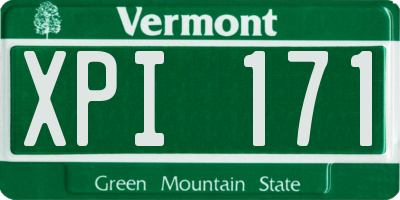 VT license plate XPI171