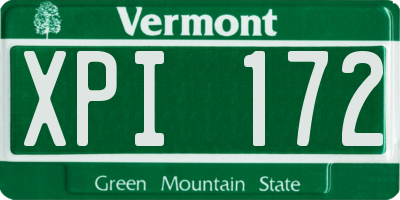 VT license plate XPI172