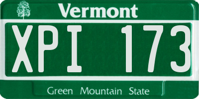 VT license plate XPI173