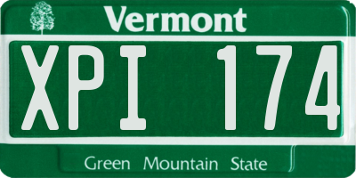 VT license plate XPI174