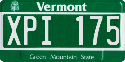 VT license plate XPI175