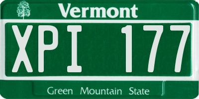VT license plate XPI177