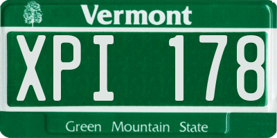 VT license plate XPI178