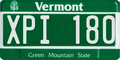 VT license plate XPI180