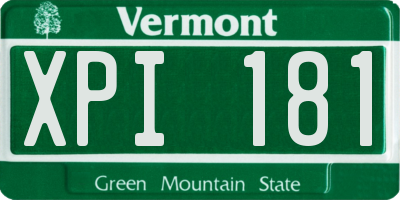 VT license plate XPI181