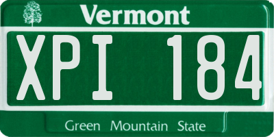 VT license plate XPI184