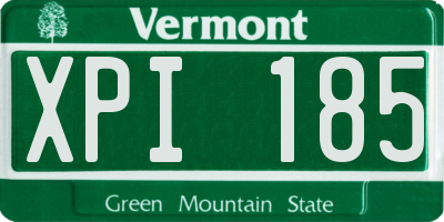 VT license plate XPI185