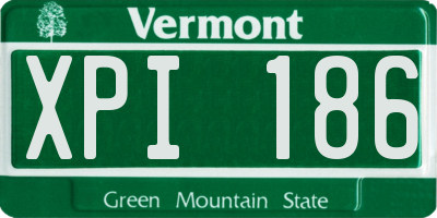 VT license plate XPI186