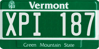 VT license plate XPI187