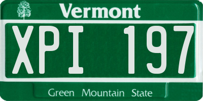 VT license plate XPI197