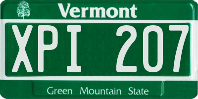 VT license plate XPI207