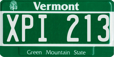 VT license plate XPI213