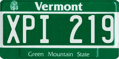 VT license plate XPI219