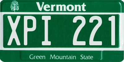 VT license plate XPI221