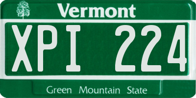VT license plate XPI224
