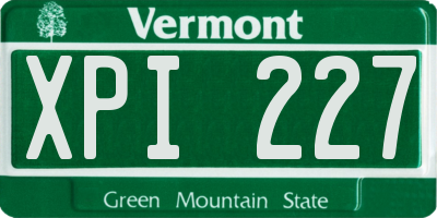 VT license plate XPI227