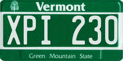 VT license plate XPI230