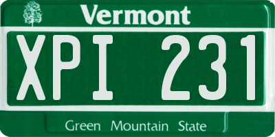 VT license plate XPI231