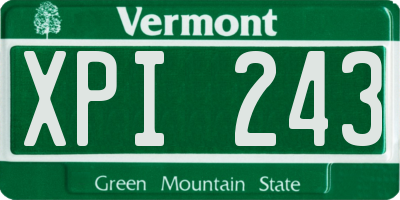 VT license plate XPI243