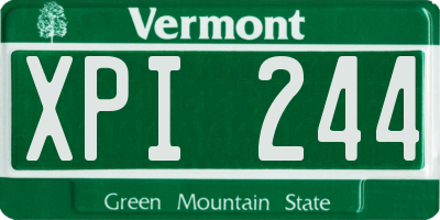 VT license plate XPI244