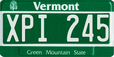 VT license plate XPI245