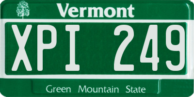VT license plate XPI249