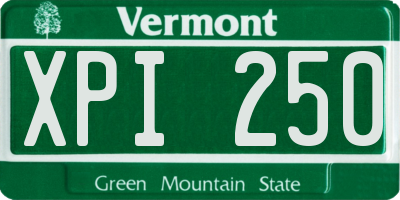 VT license plate XPI250