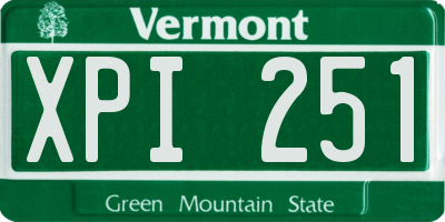 VT license plate XPI251