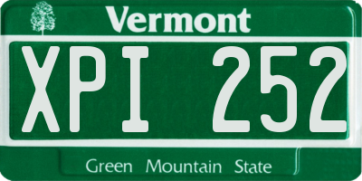 VT license plate XPI252