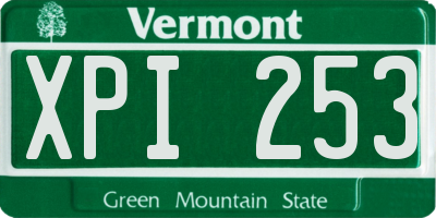 VT license plate XPI253
