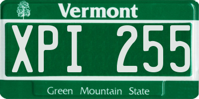 VT license plate XPI255