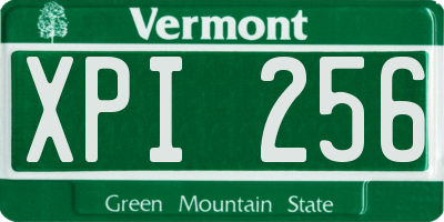 VT license plate XPI256