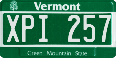 VT license plate XPI257