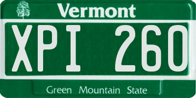 VT license plate XPI260