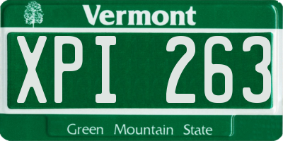 VT license plate XPI263