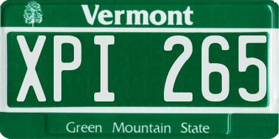 VT license plate XPI265