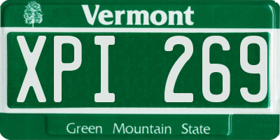 VT license plate XPI269