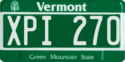 VT license plate XPI270