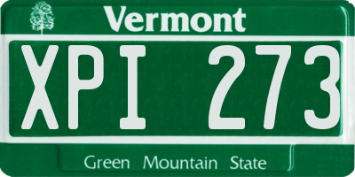VT license plate XPI273