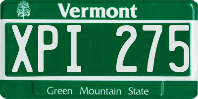 VT license plate XPI275