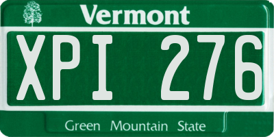 VT license plate XPI276