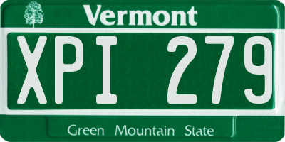 VT license plate XPI279