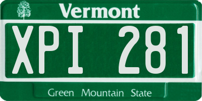 VT license plate XPI281